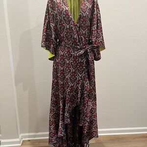 Alice + Olivia Red and Black Patterned Maxi Dress